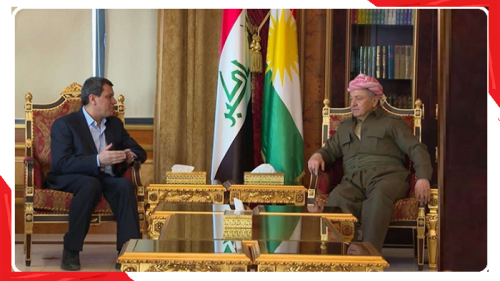 Cumhurbaşkanı Mesud Barzani ve SDF lideri Abdi...